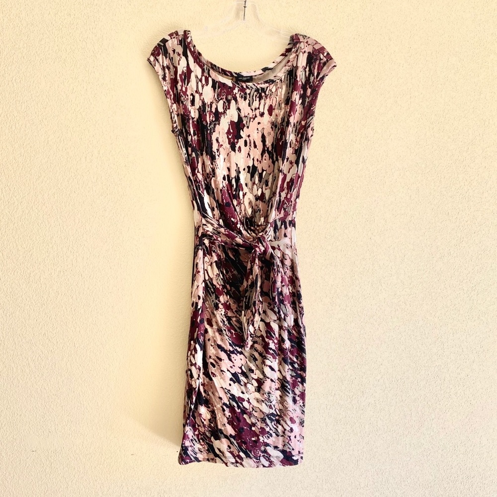 ANN TAYLOR MULTI COLOR TIE DRESS